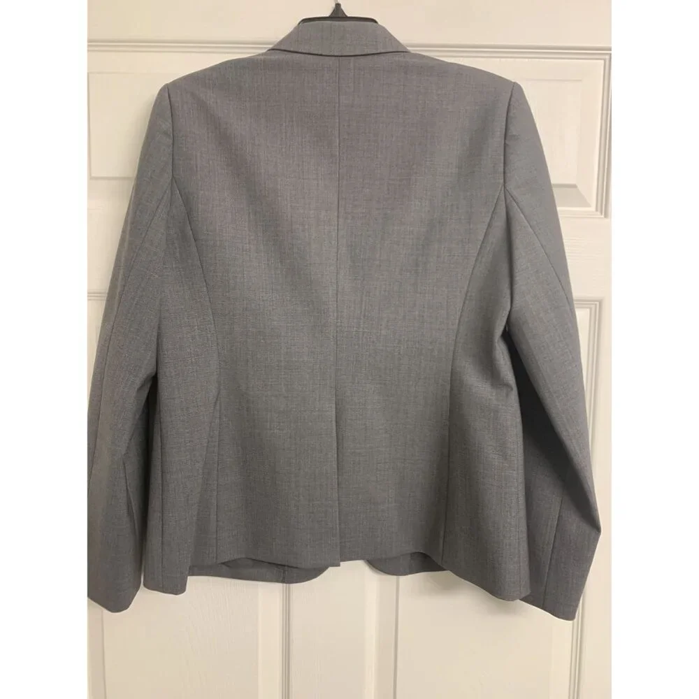 J. Crew Bi-Stretch Wool Blazer Italy Tollegno 1900 Lined Gray Size 12 - Picture 3 of 11